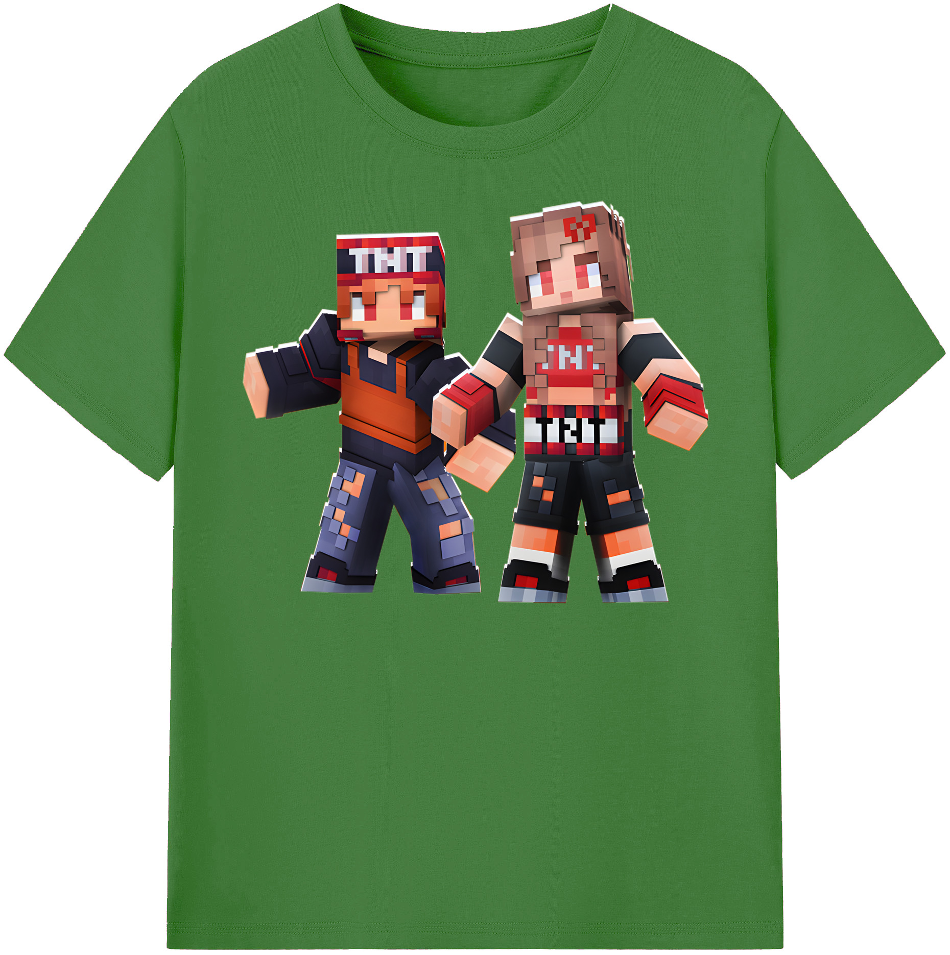 （画像用） マインクラフト ブロックの世界 Minecraft MC Block world レディースカジュアルプリントTシャツ（綿100％）